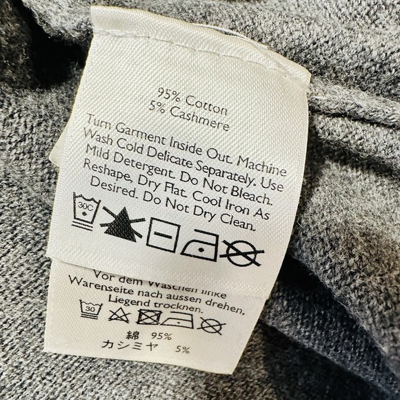 Vintage Eddie Bauer XXL Mens Gray V-Neck Cotton Cashmere Blend Pullover Soft 90s - Picture 14 of 14